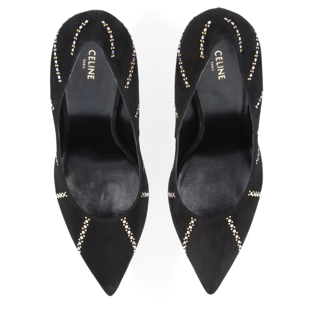 NWT 100% Authentic Celine Sharp Suede Pumps - Picture 5 of 14
